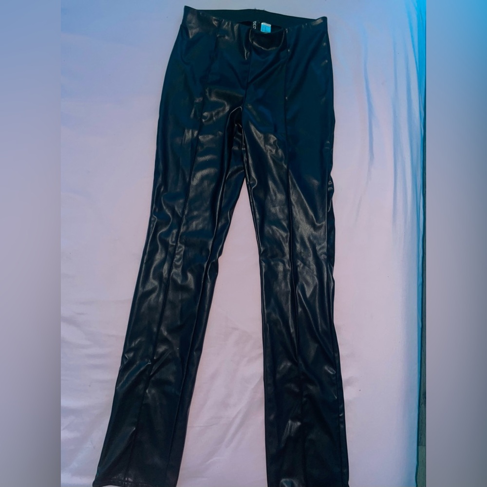 H&M Black Faux Leather Pants